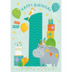 Picture of HAPPY BIRTHDAY ONE TODAY HIPPO